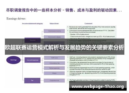 欧超联赛运营模式解析与发展趋势的关键要素分析